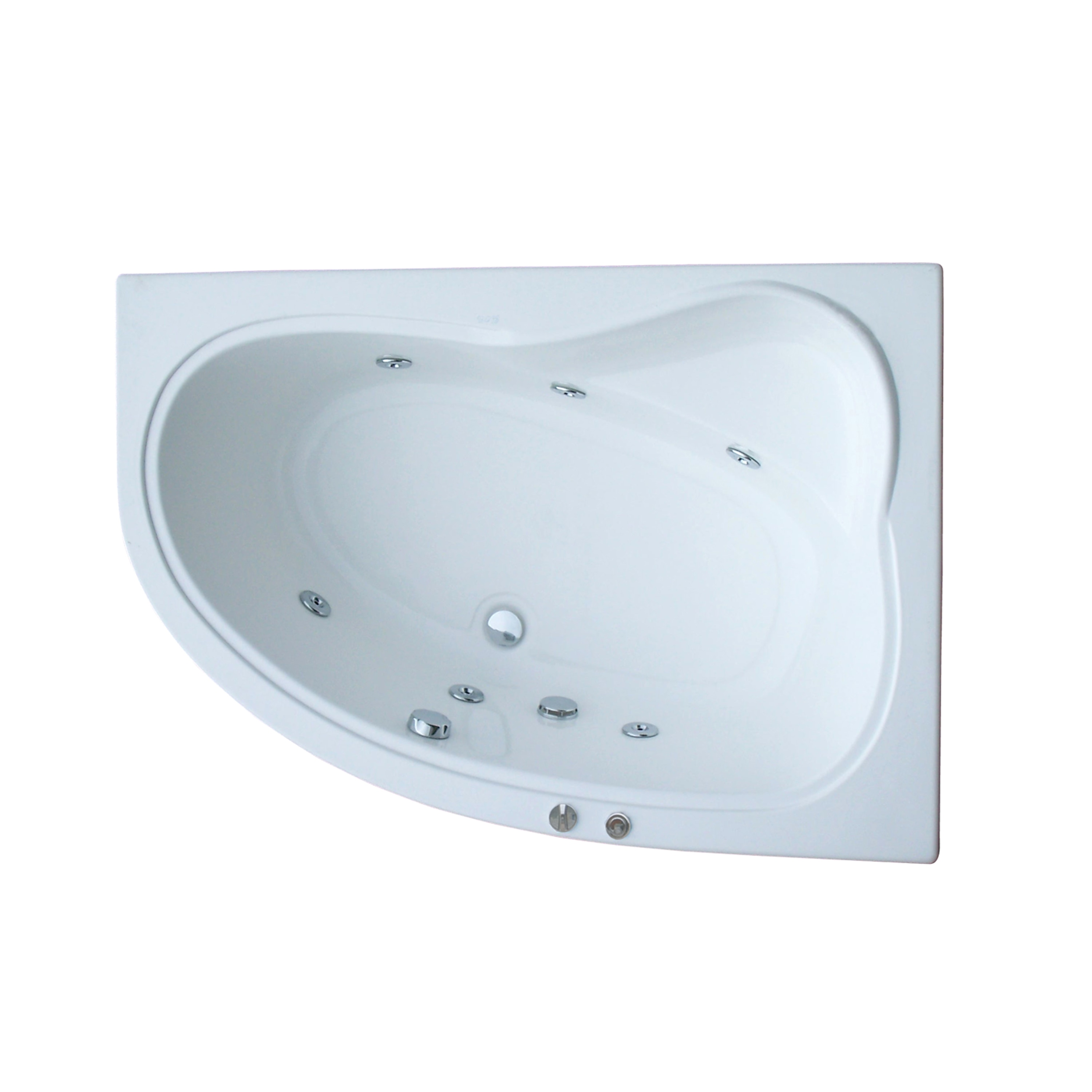 Cada baie cu hidromasaj Cristal, montaj pe stanga, semirotunda, 150 x 100 cm, alb