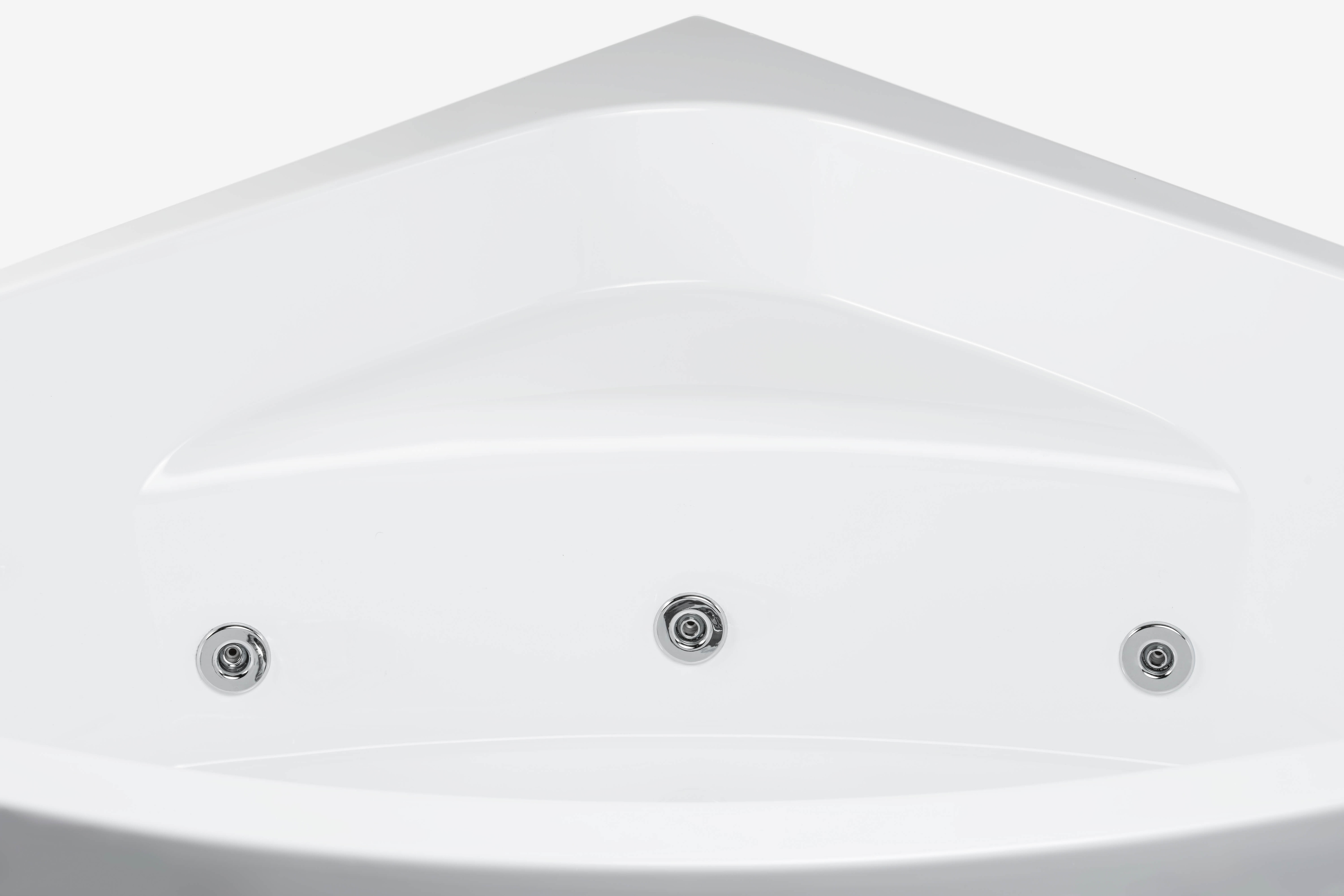 Cada baie cu hidromasaj FIBREX Royal, semirotunda, acril, 140 x 140 cm, alb