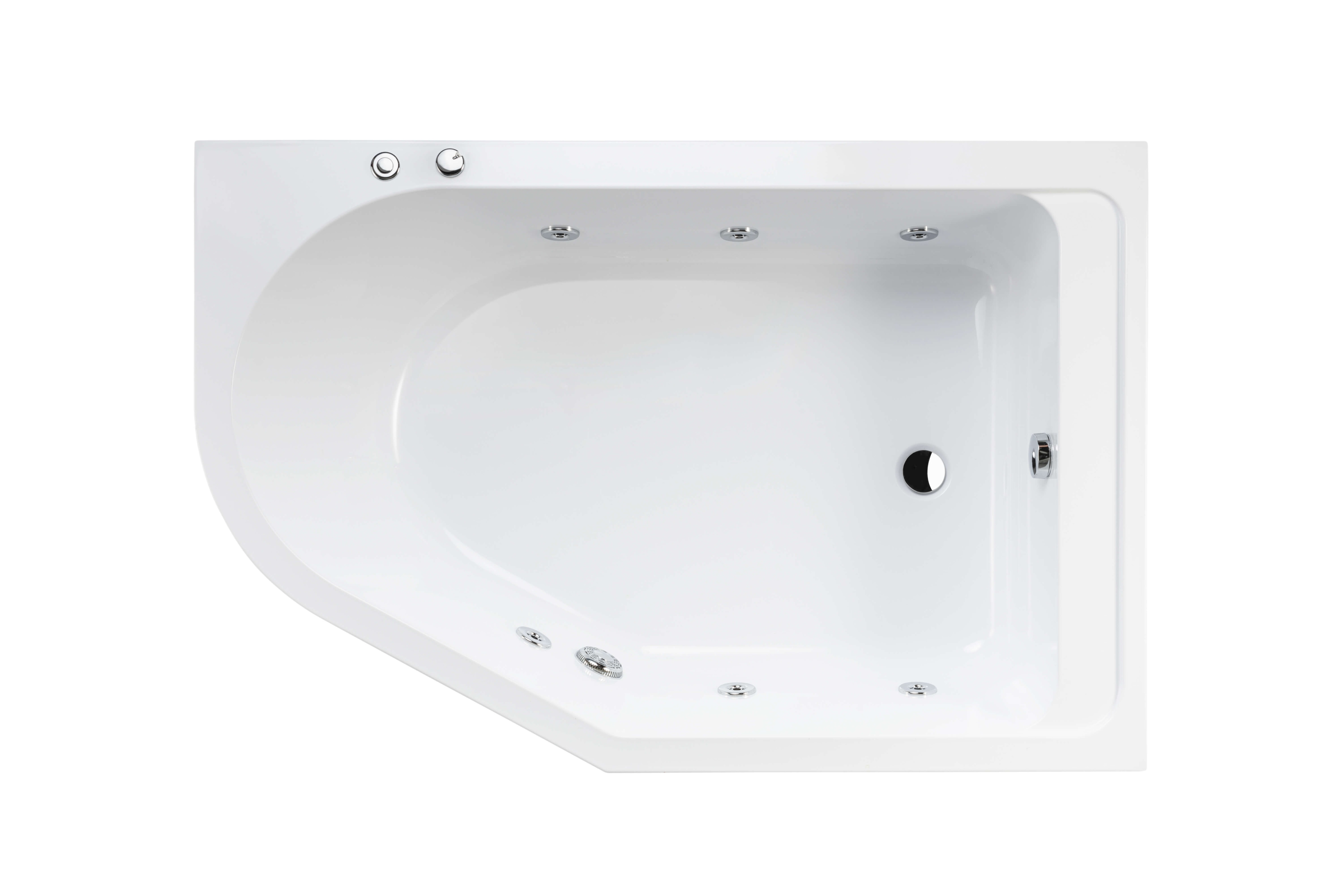 Cada baie cu hidromasaj FIBREX Scuba, montaj pe stanga, acril, 150 x 100 cm, alb