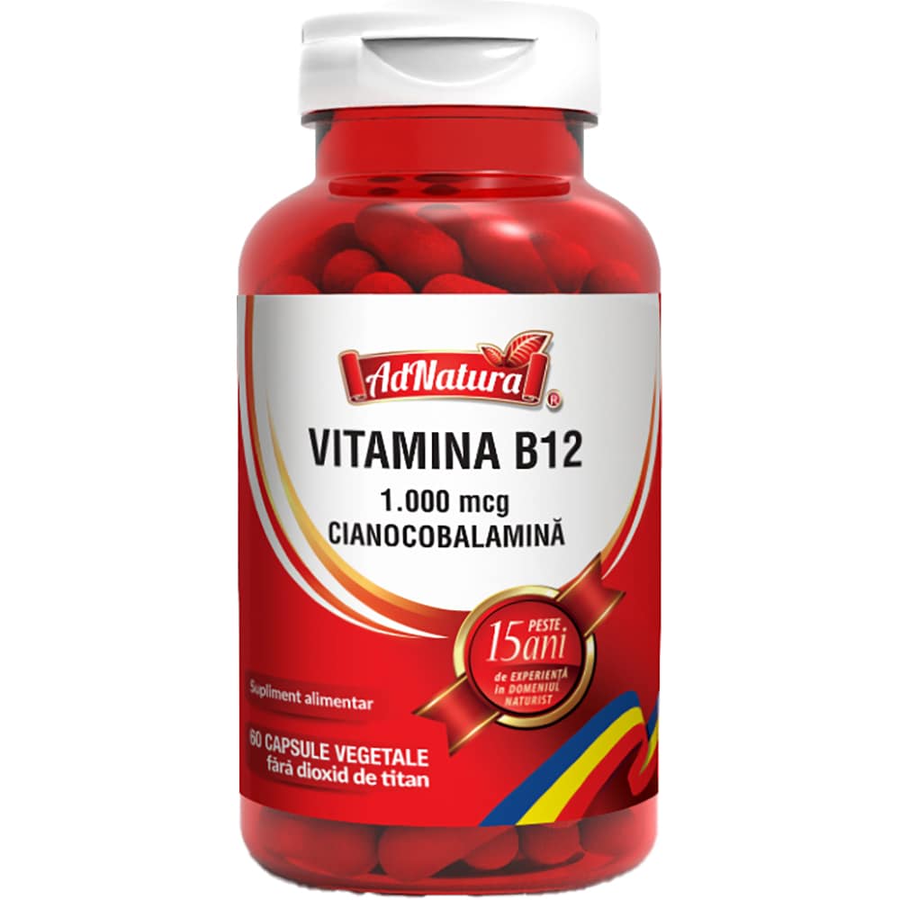 Supliment Vitamina B12 1000 mcg, 60 capsule, AD NATURA