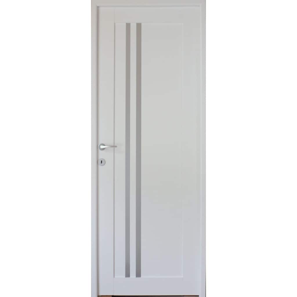 Usa interior Della, cu geam, reversibila, MDF, 78 x 203 cm, alb