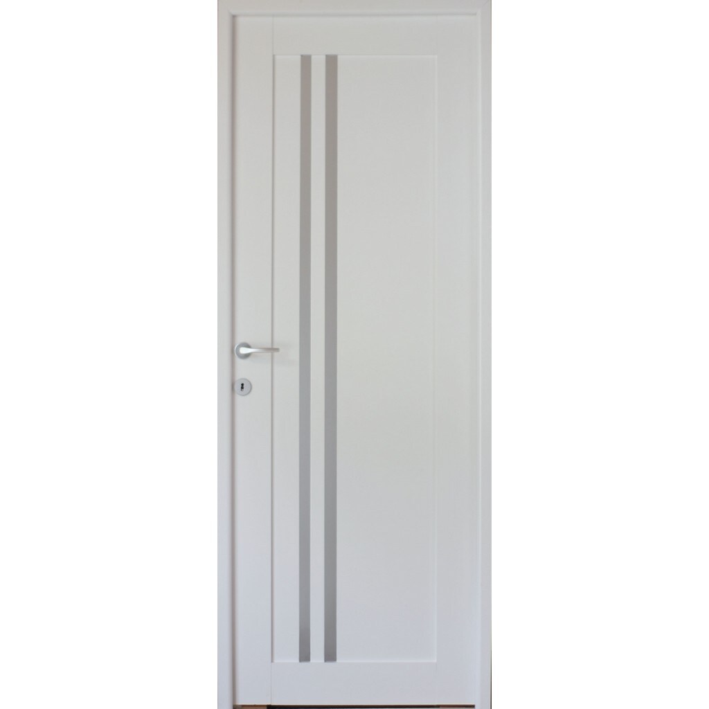 Usa interior Della, cu geam, reversibila, MDF, 88 x 203 cm, alb
