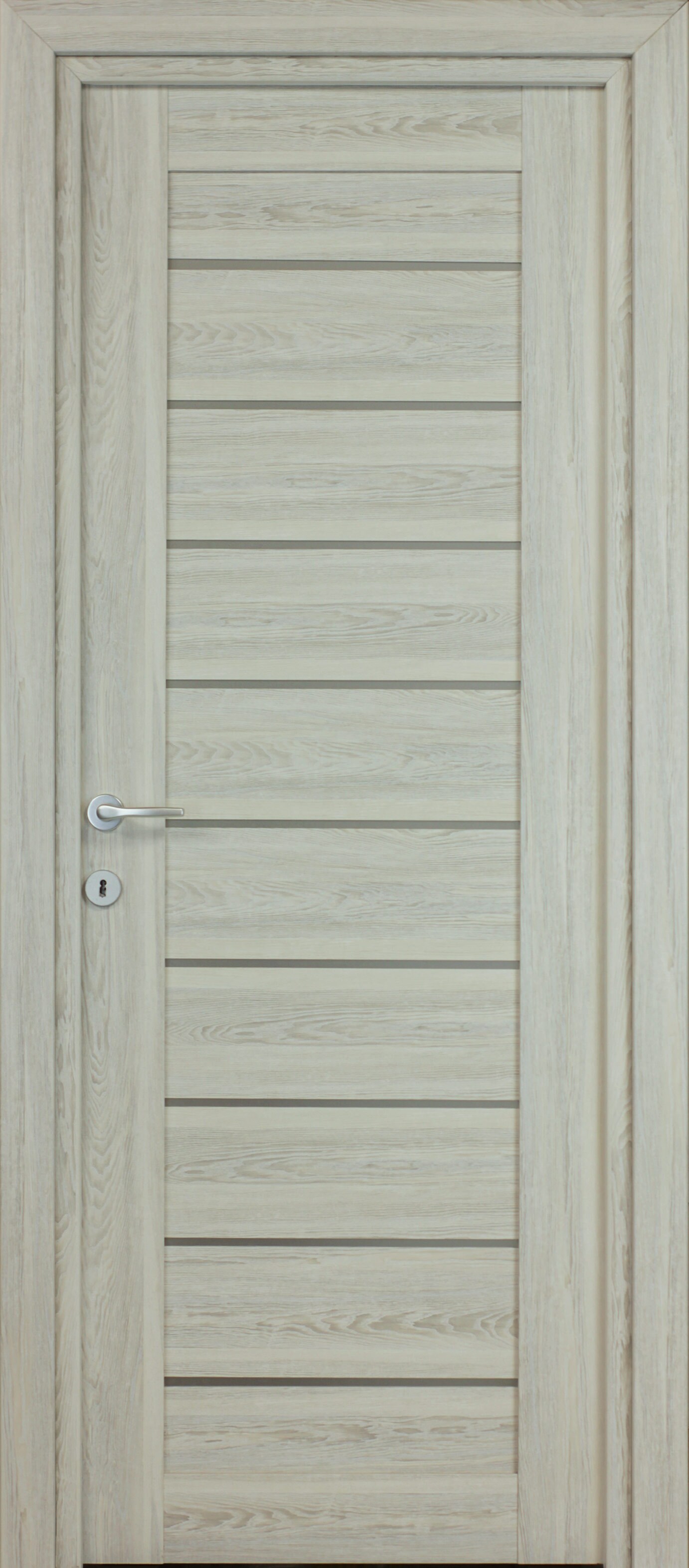 Usa interior Tarra, cu geam, reversibila, MDF, 78 x 203 cm, gri deschis