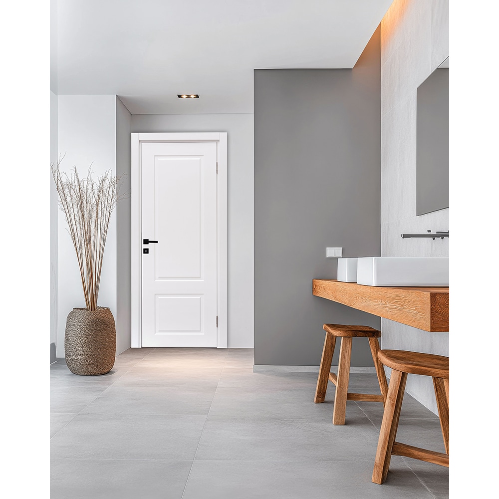 Usa interior Contur, fara geam, reversibila, MDF, 68 x 203 cm, alb