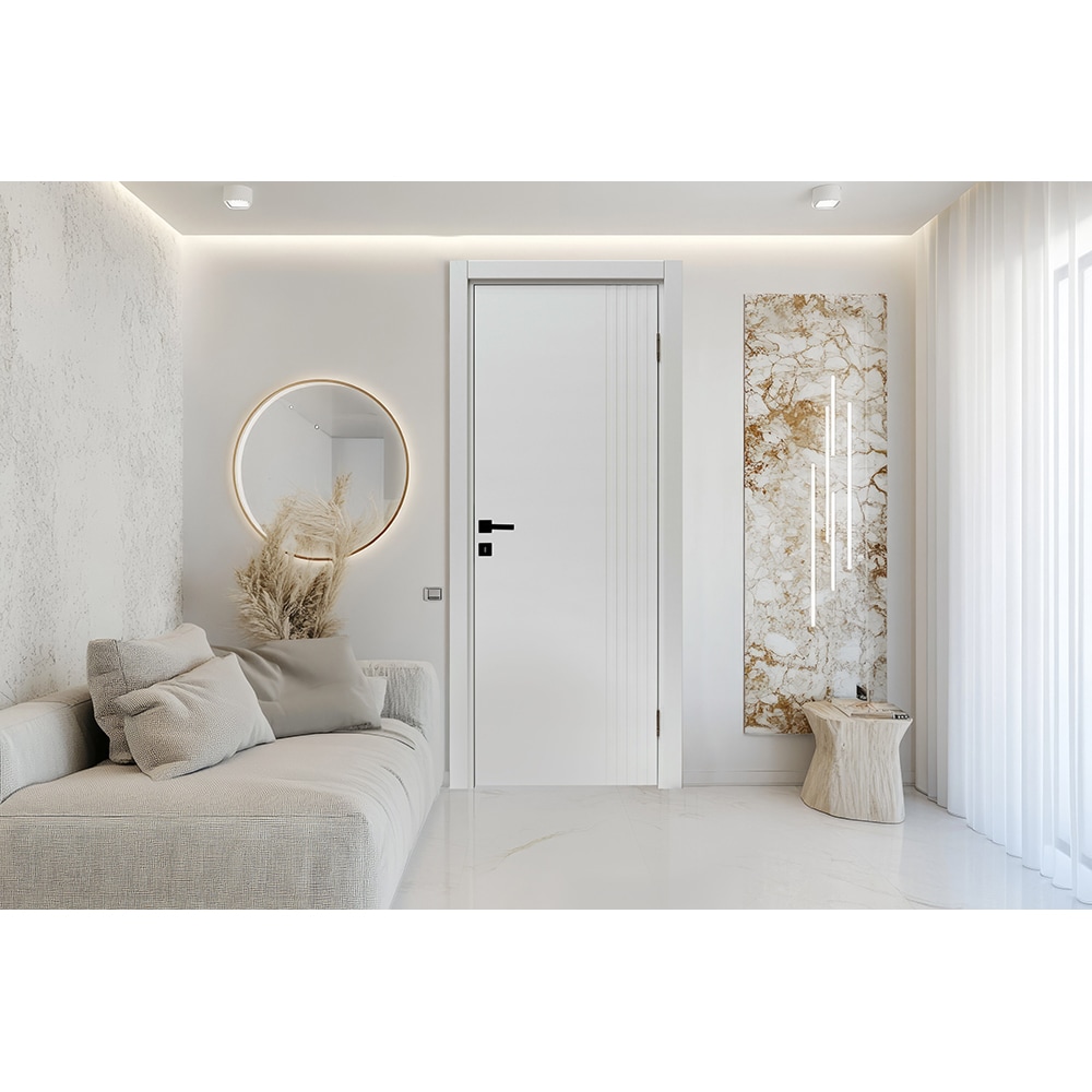Usa interior Sonet, fara geam, reversibila, MDF, 68 x 203 cm, alb