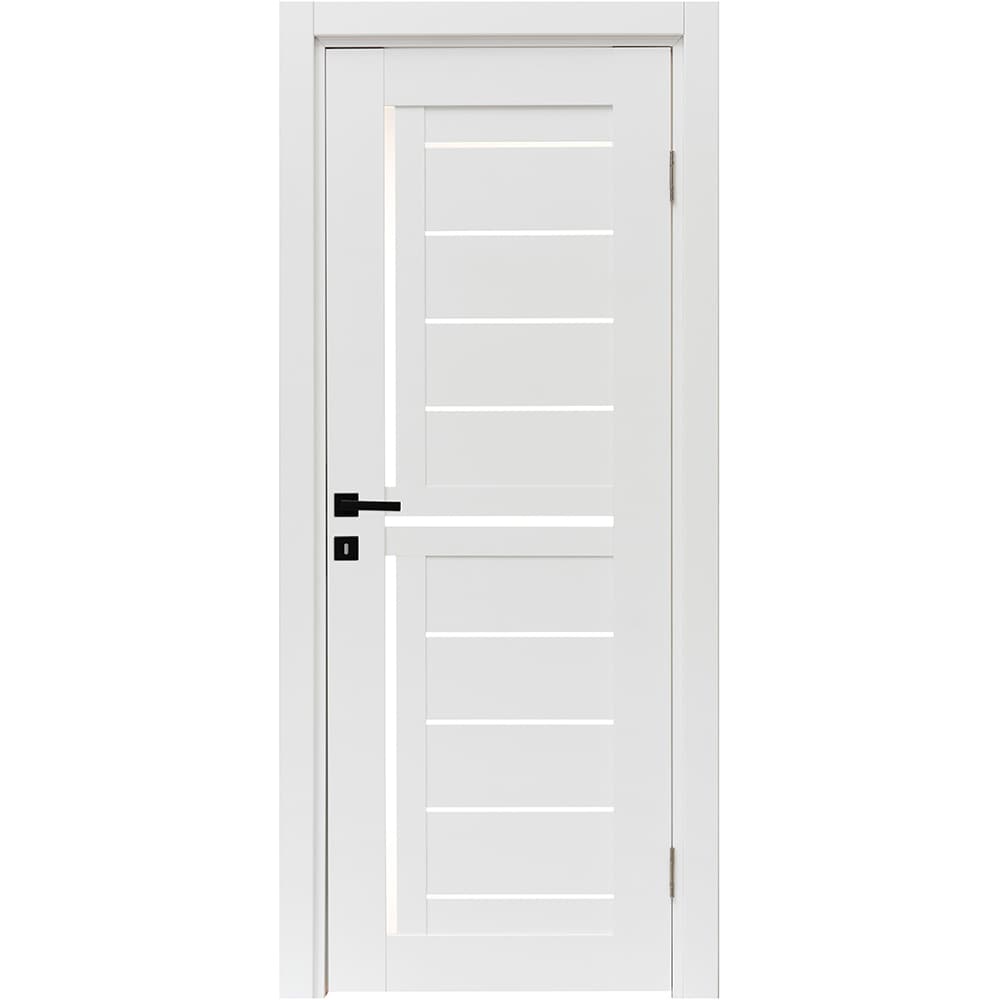 Usa interior Lumia, cu geam, reversibila, MDF, 68 x 203 cm, alb