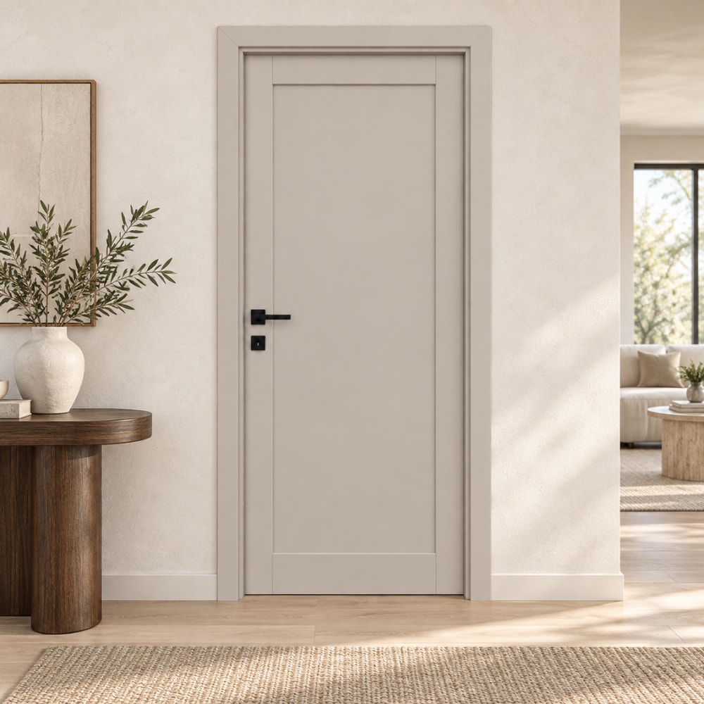 Usa interior Mod, fara geam, reversibila, MDF, 88 x 203 cm, gri mat