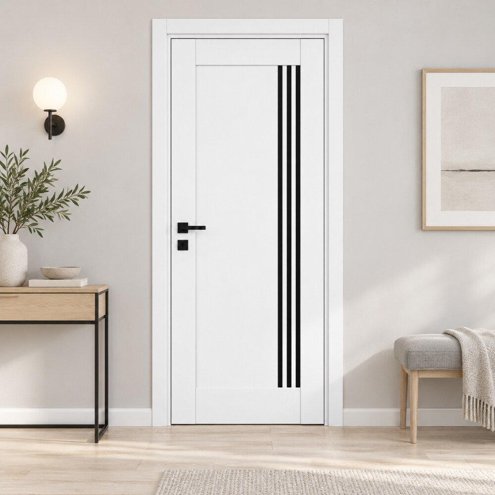 Usa interior Norden, fara geam, reversibila, MDF, 68 x 203 cm, alb