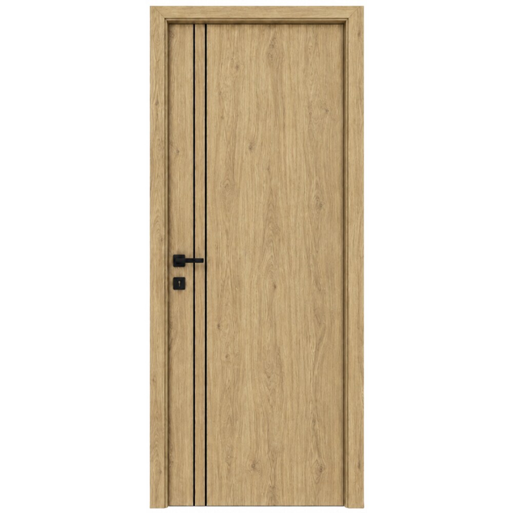 Usa interior Verto 2, fara geam, reversibila, MDF, 68 x 203 cm, stejar