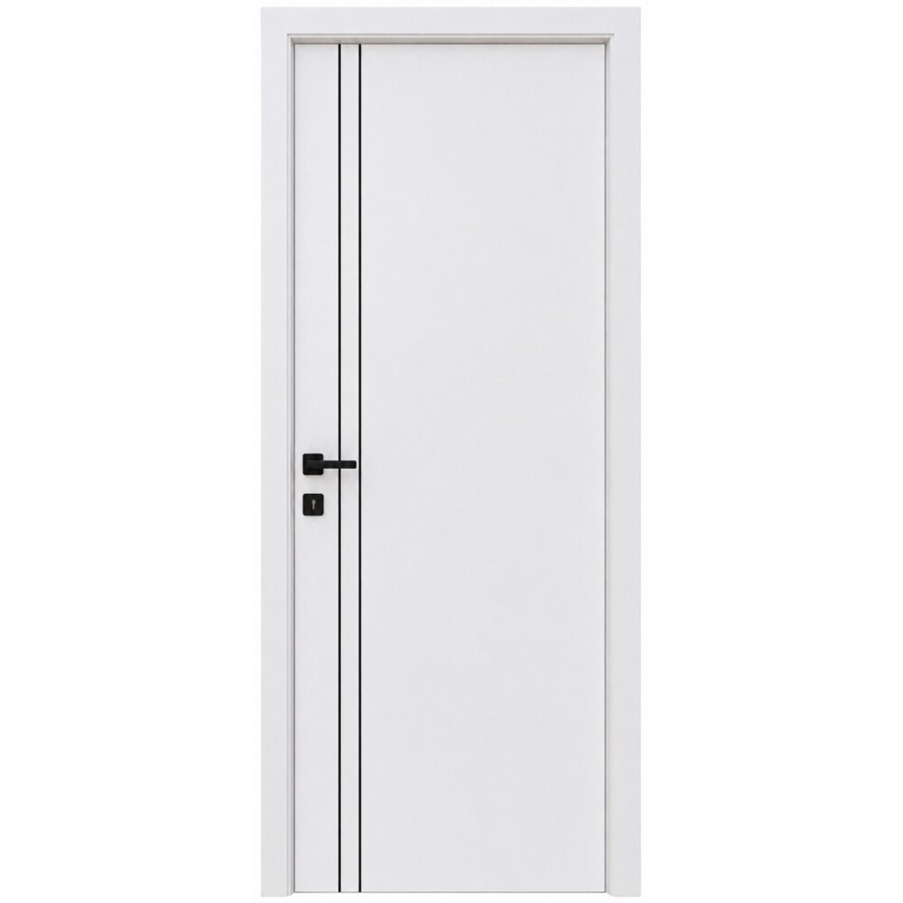 Usa interior Verto 2, fara geam, reversibila, MDF, 68 x 203 cm, alb