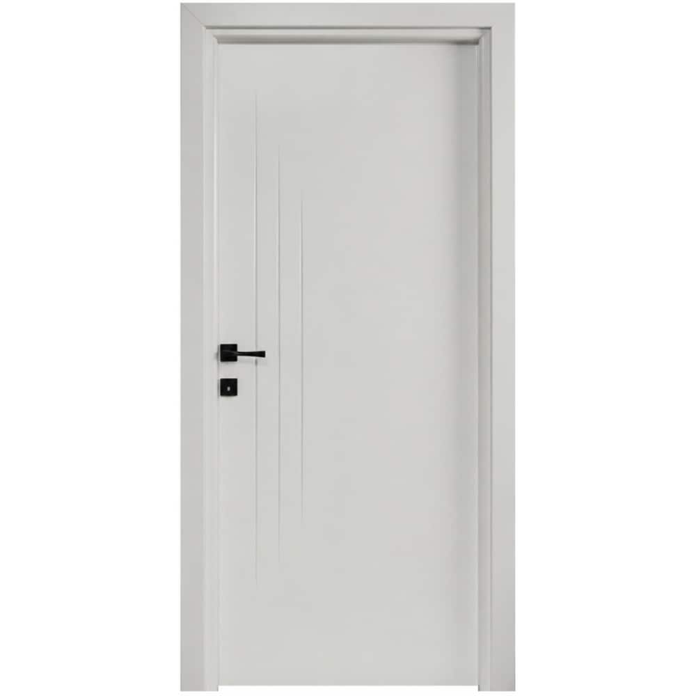 Usa interior Three Lines, fara geam, reversibila, MDF, 68 x 203 cm, crem