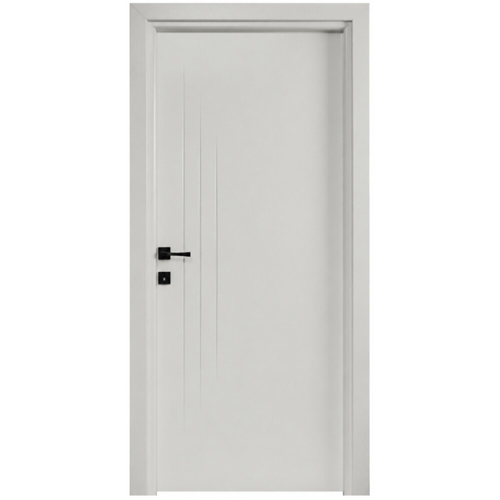 Usa interior Three Lines, fara geam, reversibila, MDF, 78 x 203 cm, crem