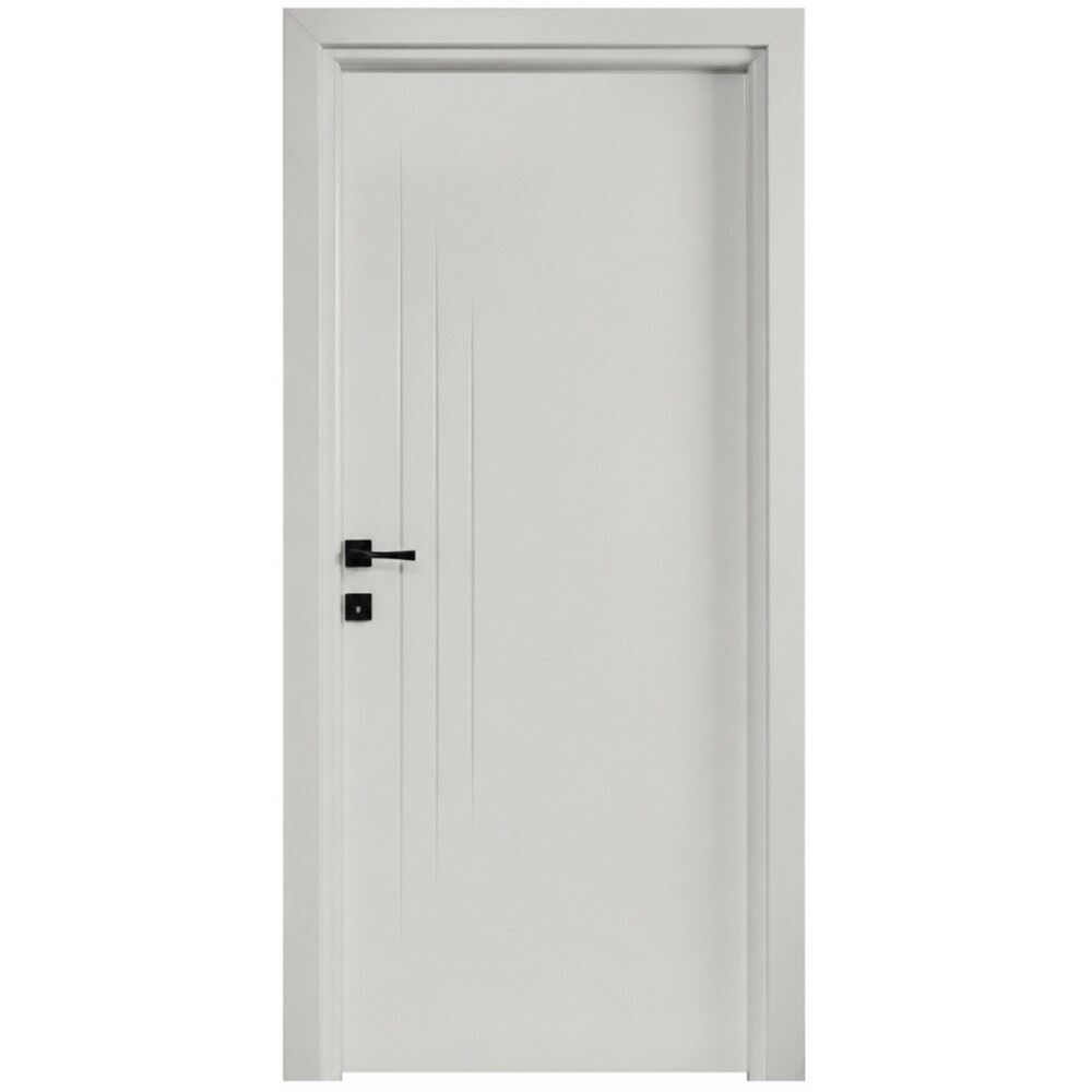 Usa interior Three Lines, fara geam, reversibila, MDF, 88 x 203 cm, crem