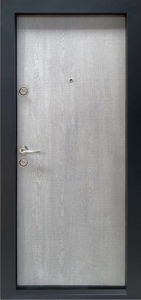 Usa de intrare pentru apartament  BC111, fara geam, stanga, metal, 77 x 194 cm, gri deschis