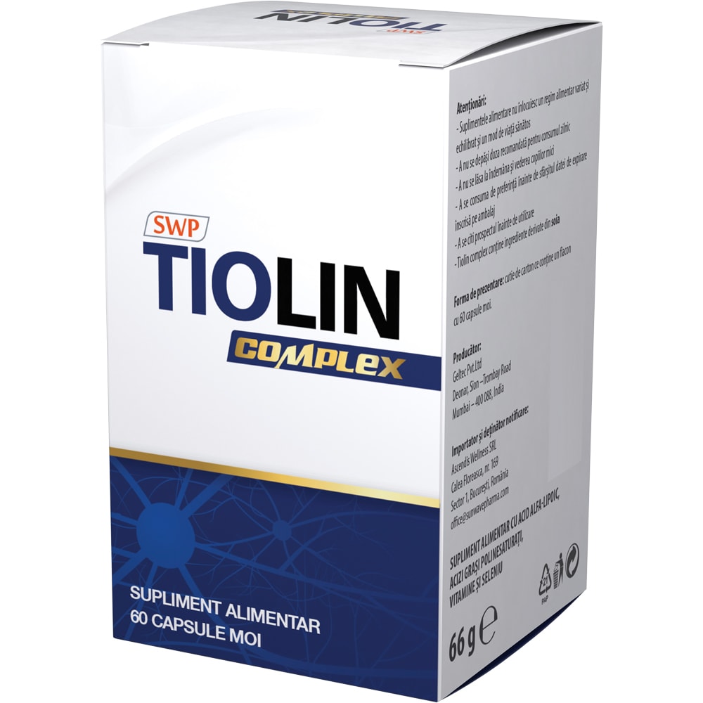 Supliment alimentar Tiolin Complex, 60 capsule moi, SUN WAVE PHARMA