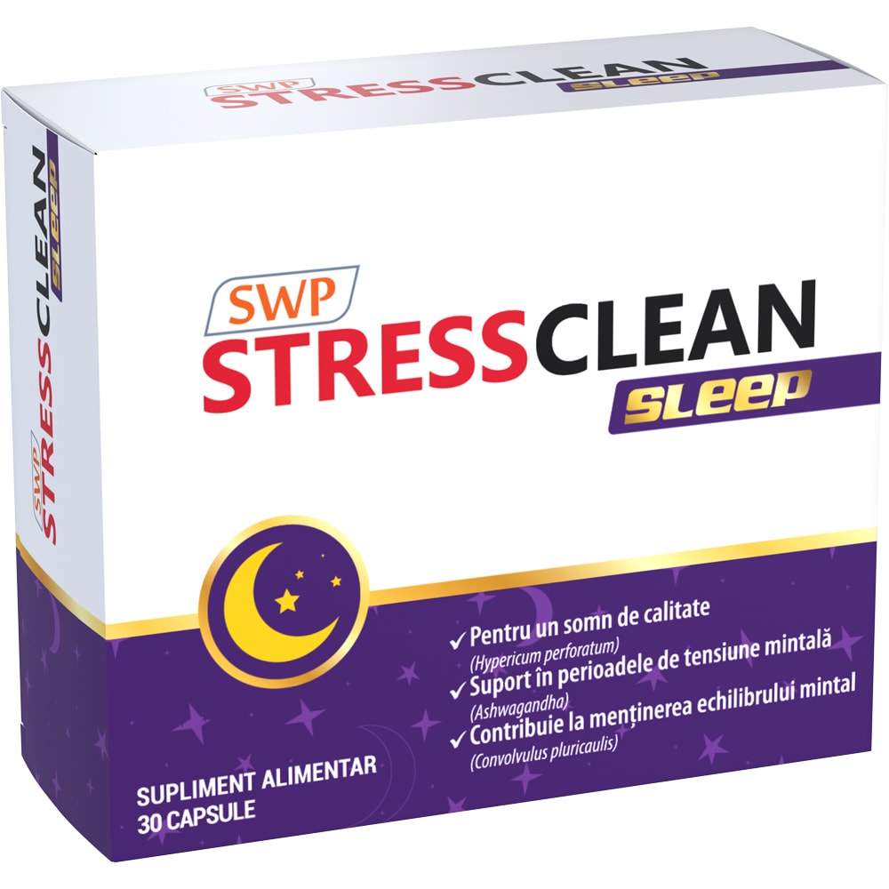 Supliment alimentar Stressclean Sleep, 30 capsule, SUN WAVE PHARMA