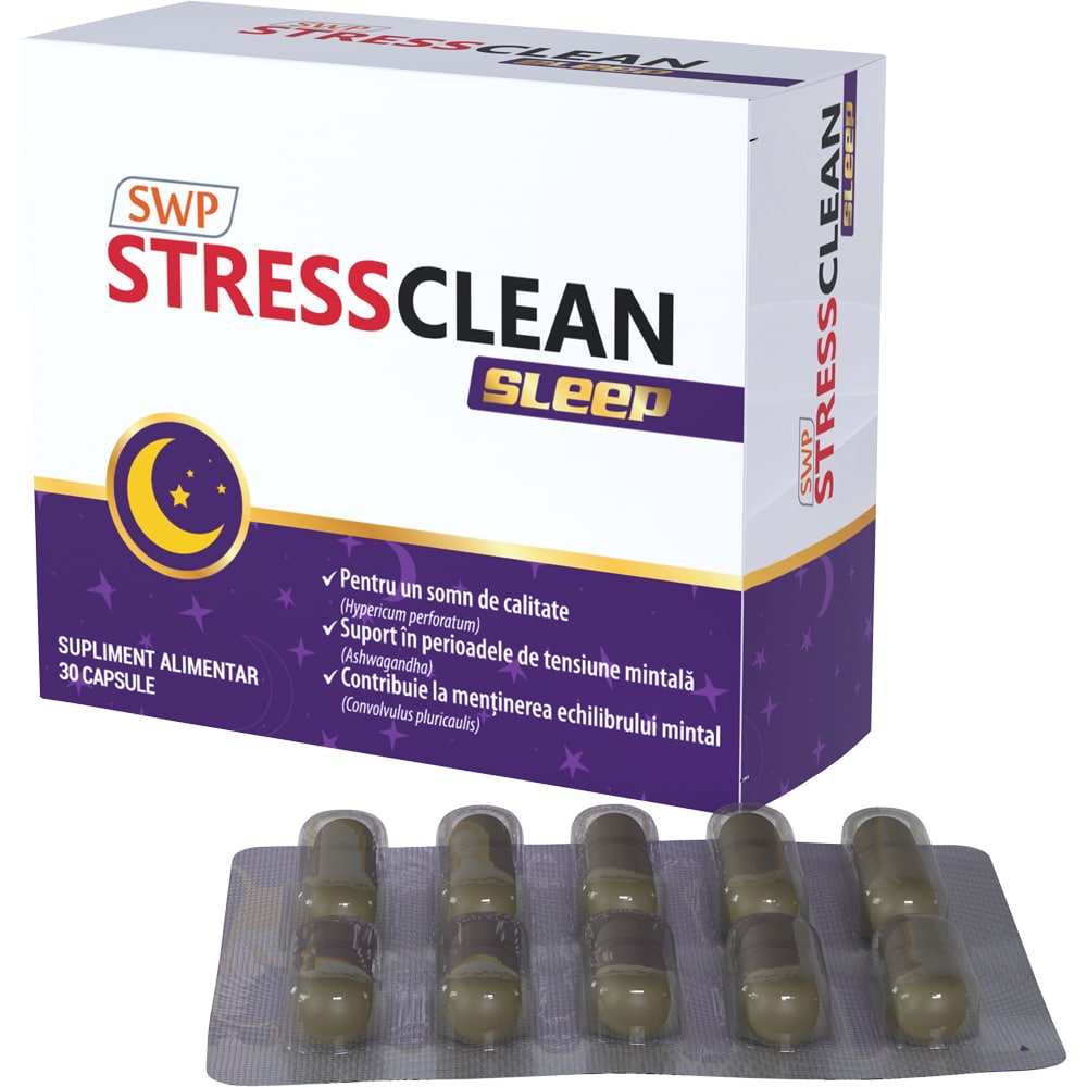 Supliment alimentar Stressclean Sleep, 30 capsule, SUN WAVE PHARMA