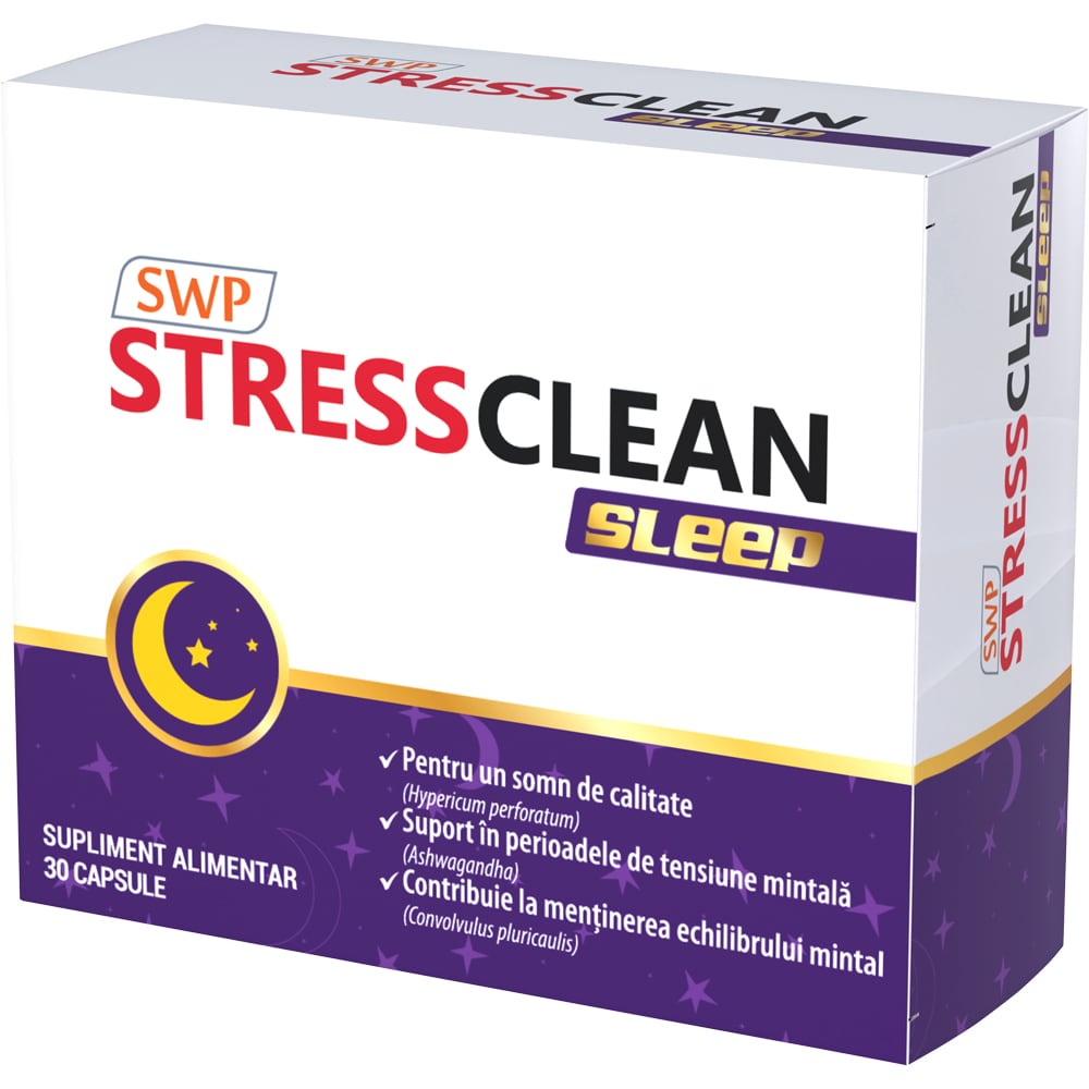 Supliment alimentar Stressclean Sleep, 30 capsule, SUN WAVE PHARMA