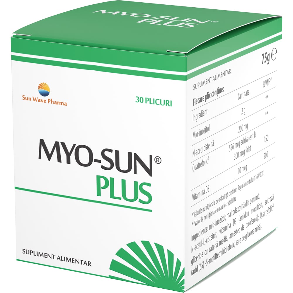 Supliment alimentar Myo-Sun Plus, 30 plicuri, SUN WAVE PHARMA