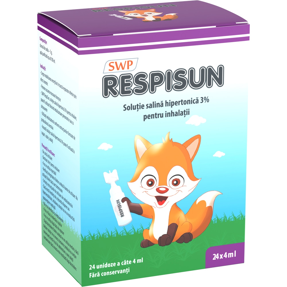 Supliment alimentar Respisun Solutie Salina, 24 x 4ml, SUN WAVE PHARMA
