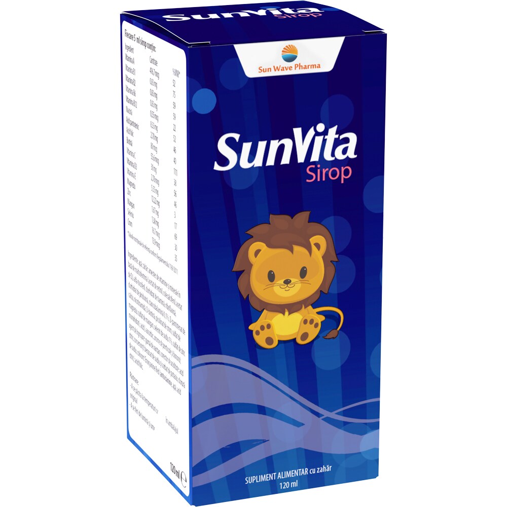 Supliment alimentar Sunvita Sirop, 120 ml, SUN WAVE PHARMA