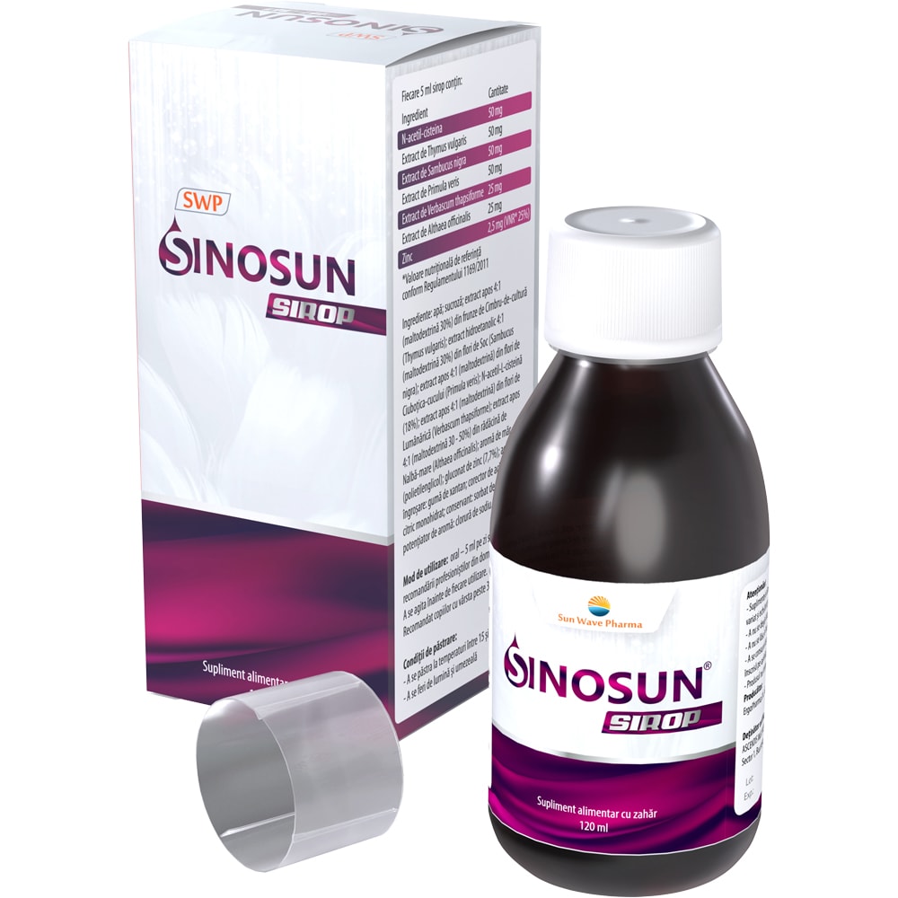 Supliment alimentar Sinosun Sirop, 120 ml, SUN WAVE PHARMA