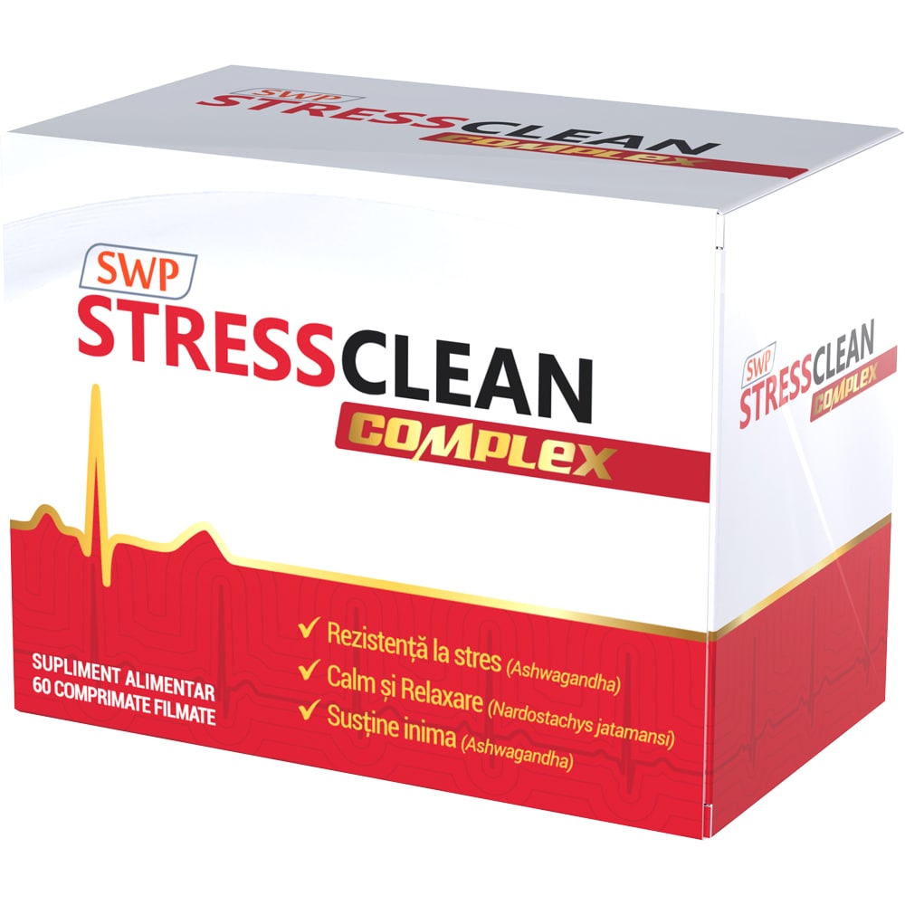 Supliment alimentar Stressclean Complex, 60 comprimate filmate, SUN WAVE PHARMA
