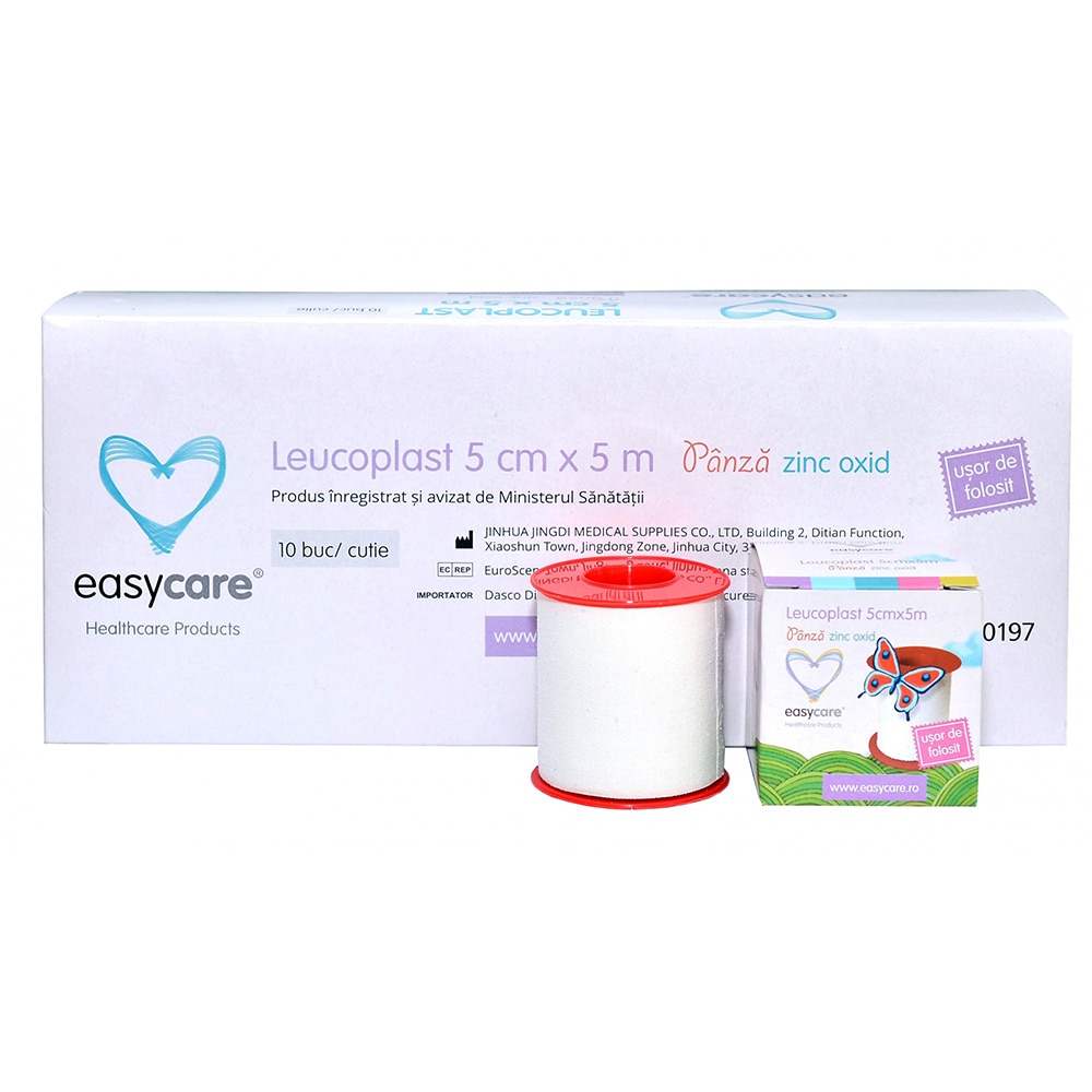 Leucoplast EASYCARE panza, 5cm x 5m, 10buc