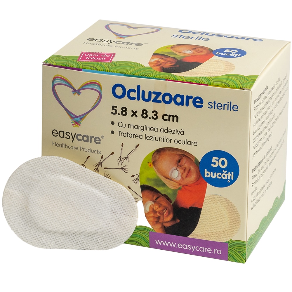Pansamente oculare EASYCARE sterile, adulti, 5.8x8.3cm, 50buc