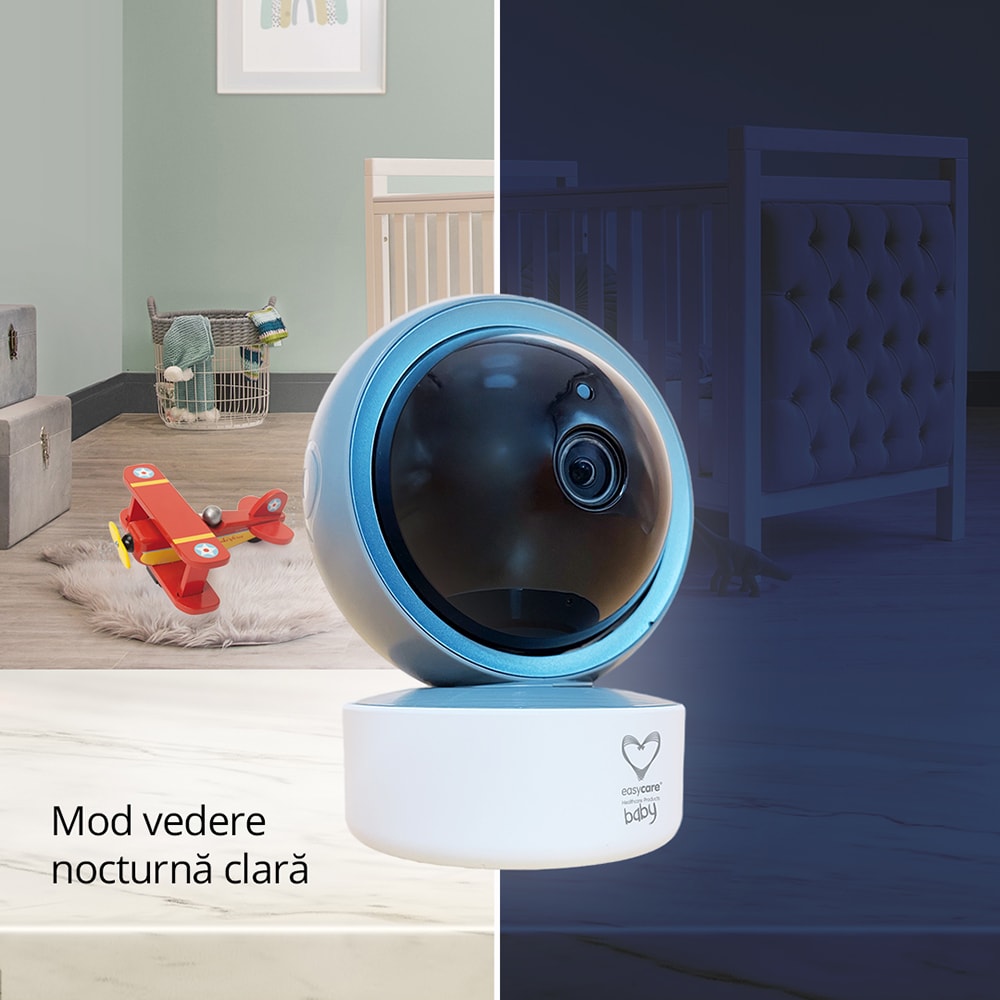 Monitor video digital EASYCARE Wi-Fi Smart EASY00141, alb-negru