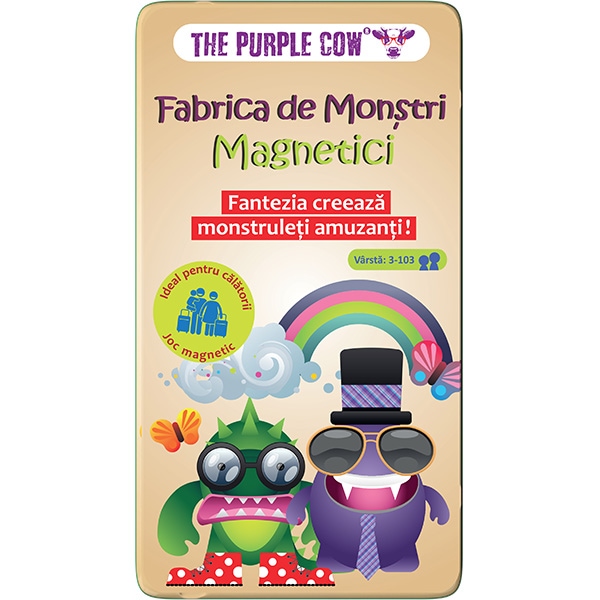 Joc educativ PURPLE COW Fabrica de Monstri magnetici CW0205, 3 ani+, multicolor