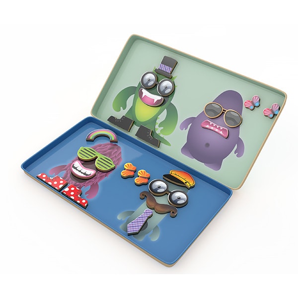 Joc educativ PURPLE COW Fabrica de Monstri magnetici CW0205, 3 ani+, multicolor