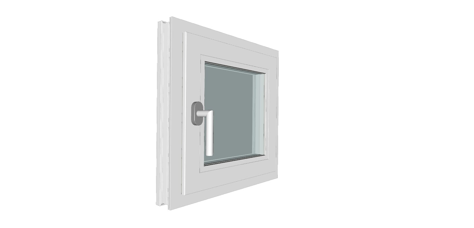 Fereastra termopan FENSTERWELT, PVC, 5 camere, 56 x 56 cm, deschidere oscilobatanta dreapta, alb