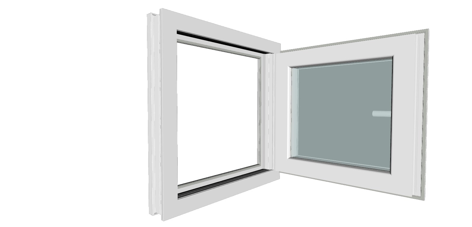 Fereastra termopan FENSTERWELT, PVC, 5 camere, 56 x 56 cm, deschidere oscilobatanta dreapta, alb