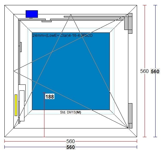 Fereastra termopan FENSTERWELT, PVC, 5 camere, 56 x 56 cm, deschidere oscilobatanta dreapta, alb