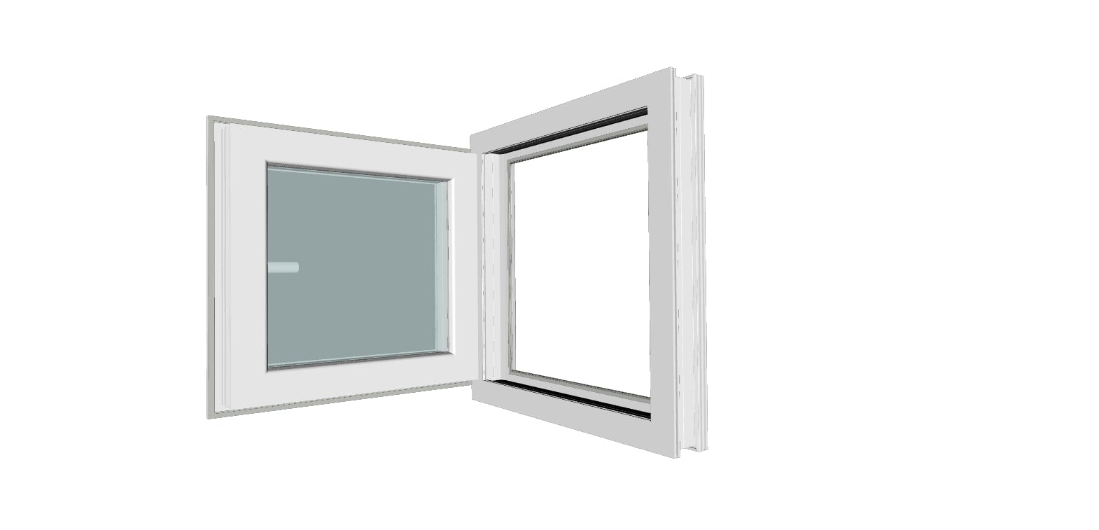 Fereastra termopan FENSTERWELT, PVC, 5 camere, 56 x 56 cm, deschidere oscilobatanta stanga, alb