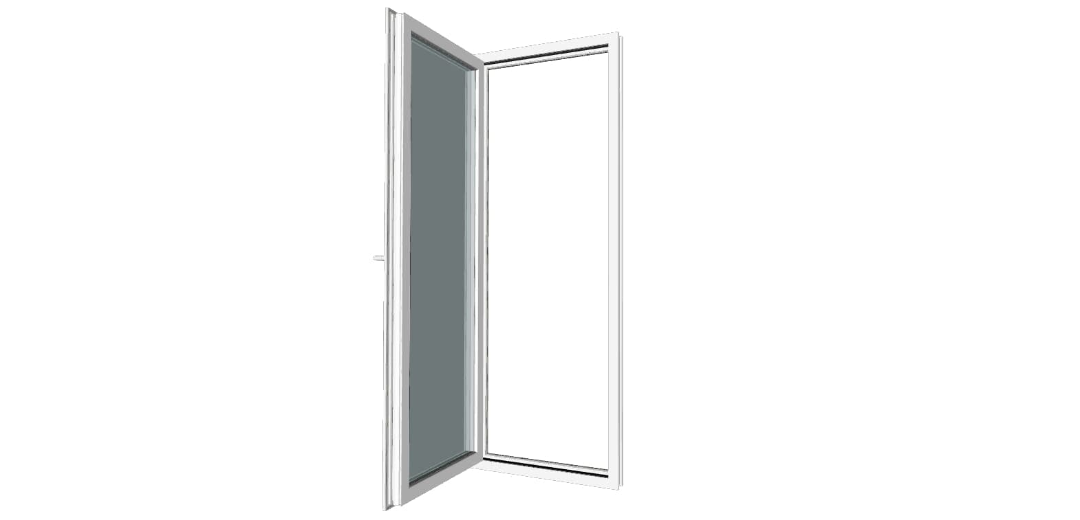 Usa exterior FENSTERWELT, cu geam, 5 camere, stanga, PVC, 76 x 205 cm, alb