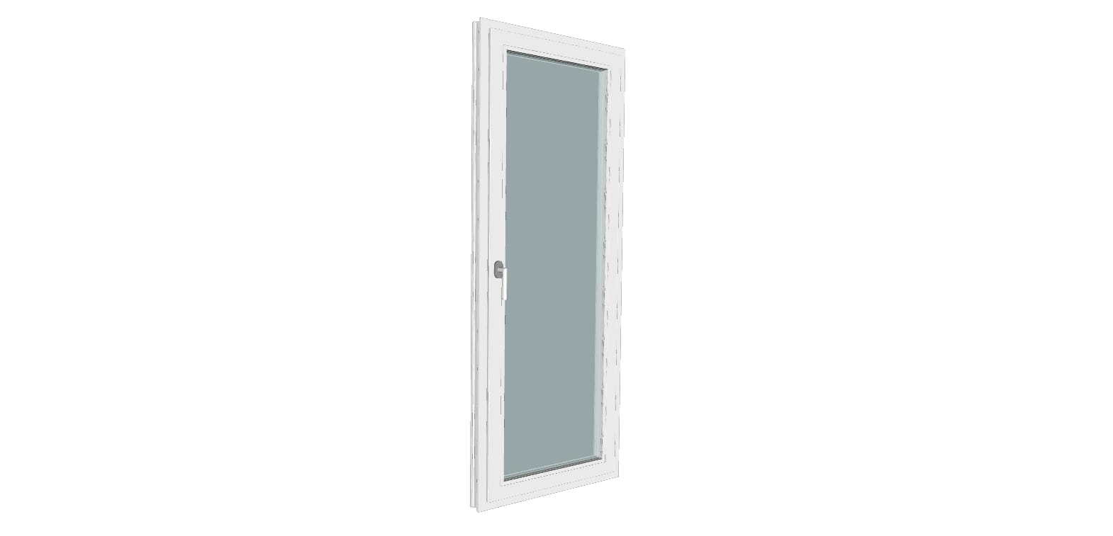 Usa exterior FENSTERWELT, cu geam, 5 camere, dreapta, PVC, 76 x 205 cm, alb