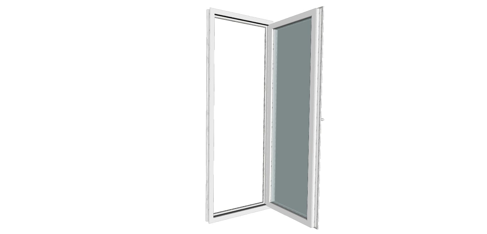 Usa exterior FENSTERWELT, cu geam, 5 camere, dreapta, PVC, 76 x 205 cm, alb