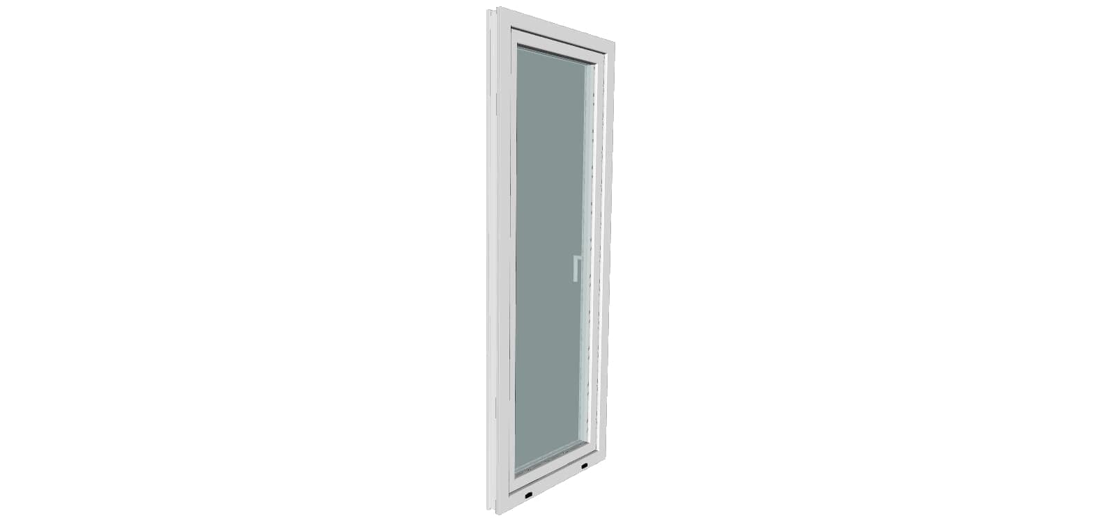 Usa exterior FENSTERWELT, cu geam, 5 camere, dreapta, PVC, 76 x 205 cm, alb