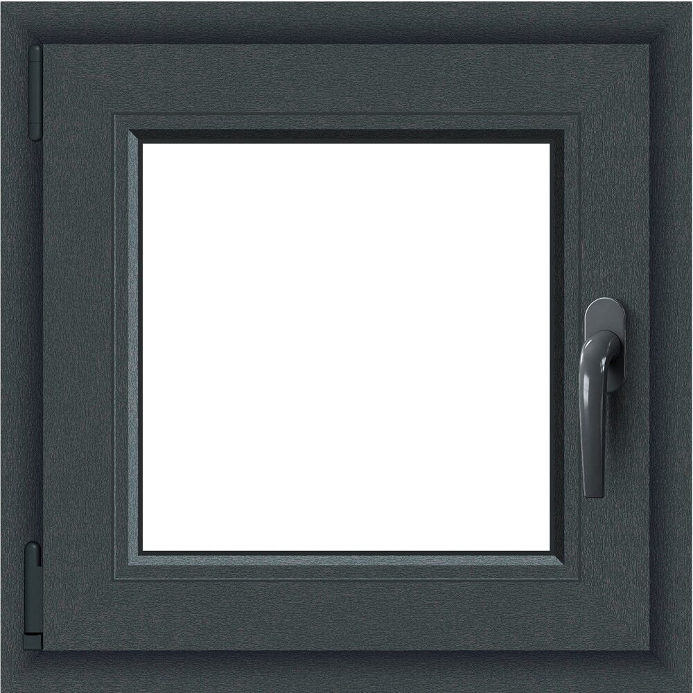 Fereastra termopan APLAST, PVC, 5 camere, 56 x 56 cm, deschidere oscilobatanta dreapta, gri antracit