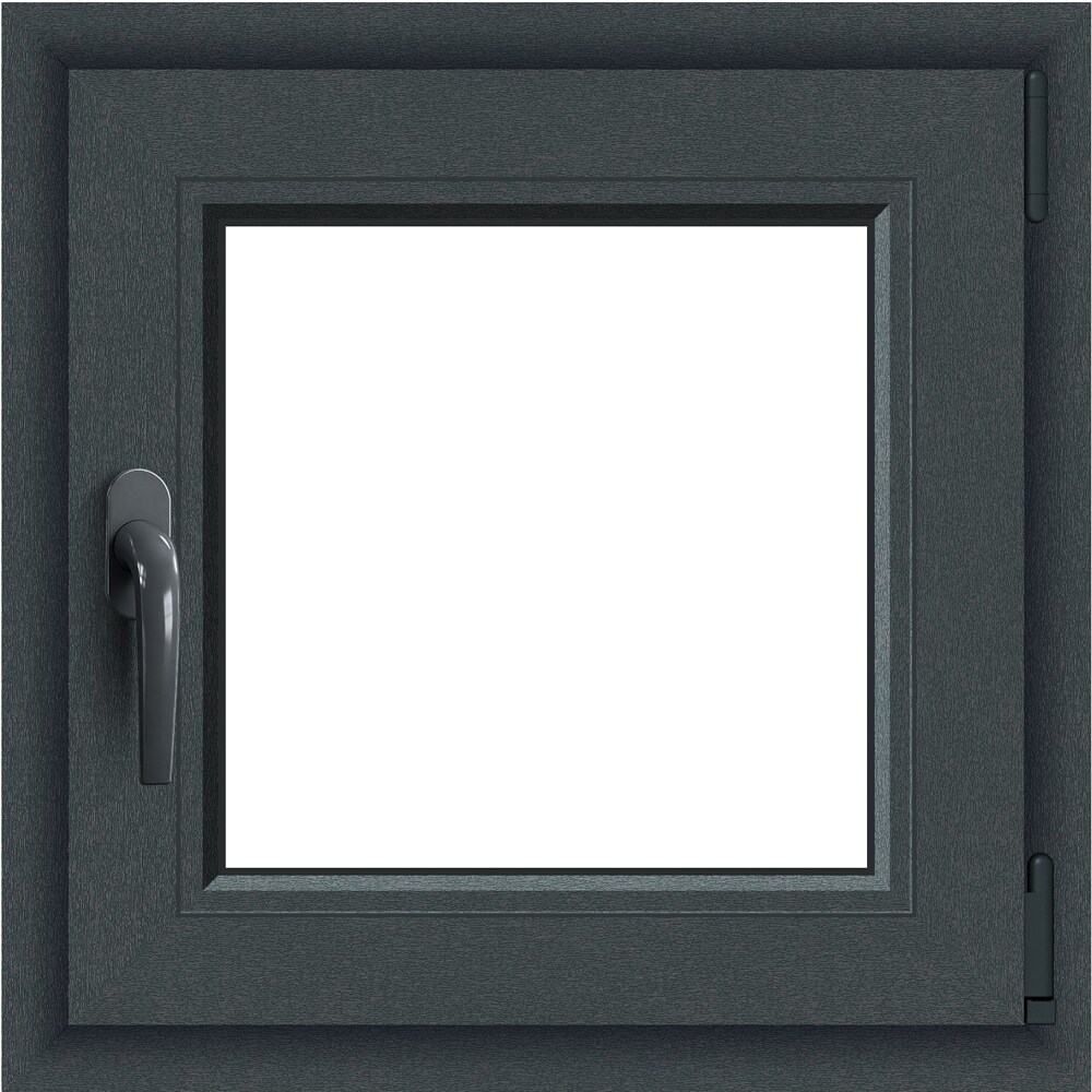 Fereastra termopan APLAST, PVC, 5 camere, 56 x 56 cm, deschidere oscilobatanta stanga, gri antracit