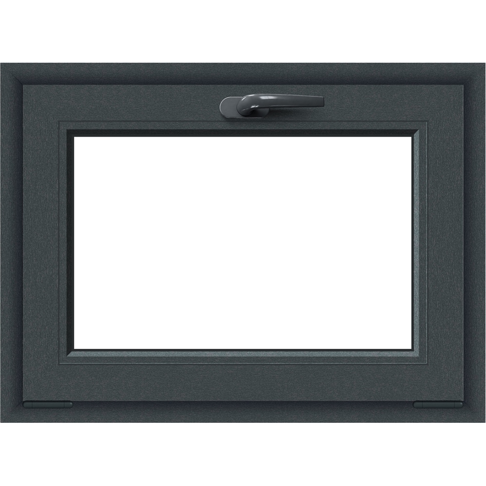 Fereastra termopan APLAST, PVC, 5 camere, 76 x 56 cm, deschidere batanta in jos, gri antracit