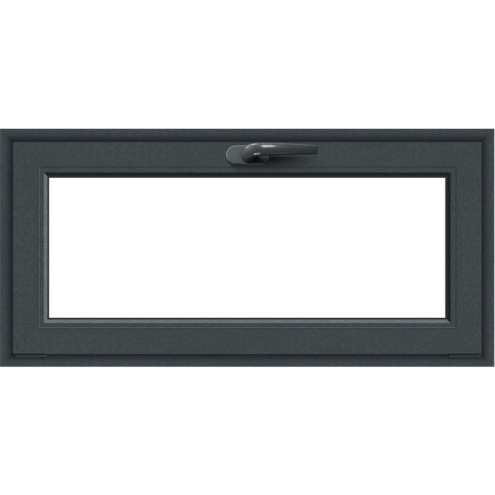 Fereastra termopan APLAST, PVC, 5 camere, 116 x 56 cm, deschidere batanta in jos, gri antracit