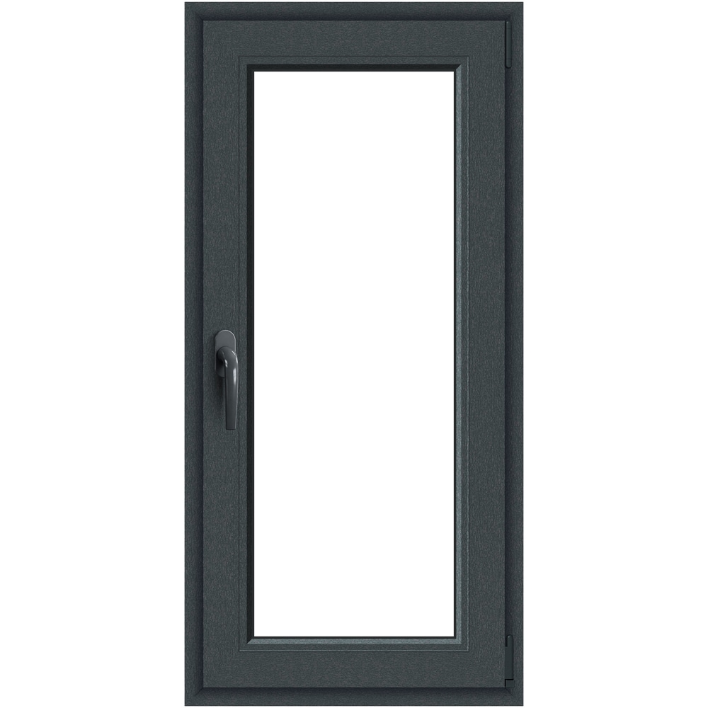Fereastra termopan APLAST, PVC, 5 camere, 56 x 116 cm, deschidere oscilobatanta dreapta, gri antracit