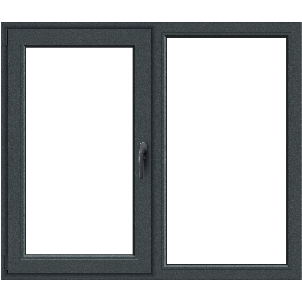Fereastra termopan APLAST, PVC, 5 camere, 146 x 116 cm, deschidere fixa + batanta stanga, gri antracit