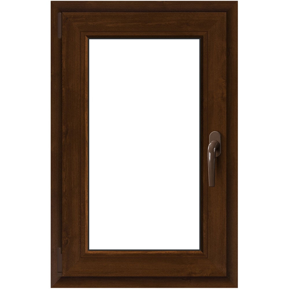Fereastra termopan APLAST, PVC, 5 camere, 56 x 86 cm, deschidere oscilobatanta stanga, maro