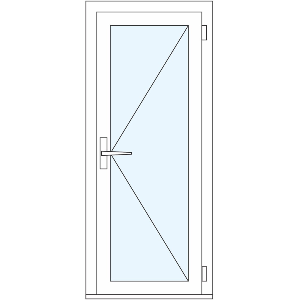Usa balcon APLAST, cu geam, dreapta, PVC, 88 x 192 cm, alb