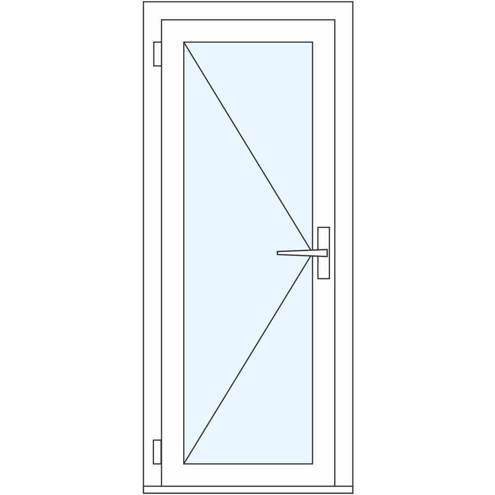 Usa balcon APLAST, cu geam, stanga, PVC, 88 x 192 cm, alb