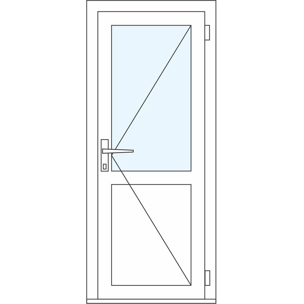 Usa intrare APLAST, cu geam, dreapta, PVC, 88 x 205 cm, alb